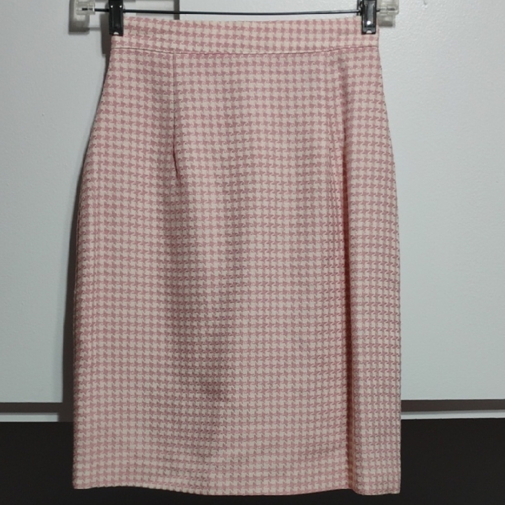 (XX-55) SALE! Blondie And Me Elegant Pink Houndstooth Women's Blazer & Skirt Set - Picture 6 of 9